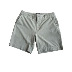 Faherty All Day Shorts Mens 33 Sage Green Hybrid Board Shorts Flat Front Stretch